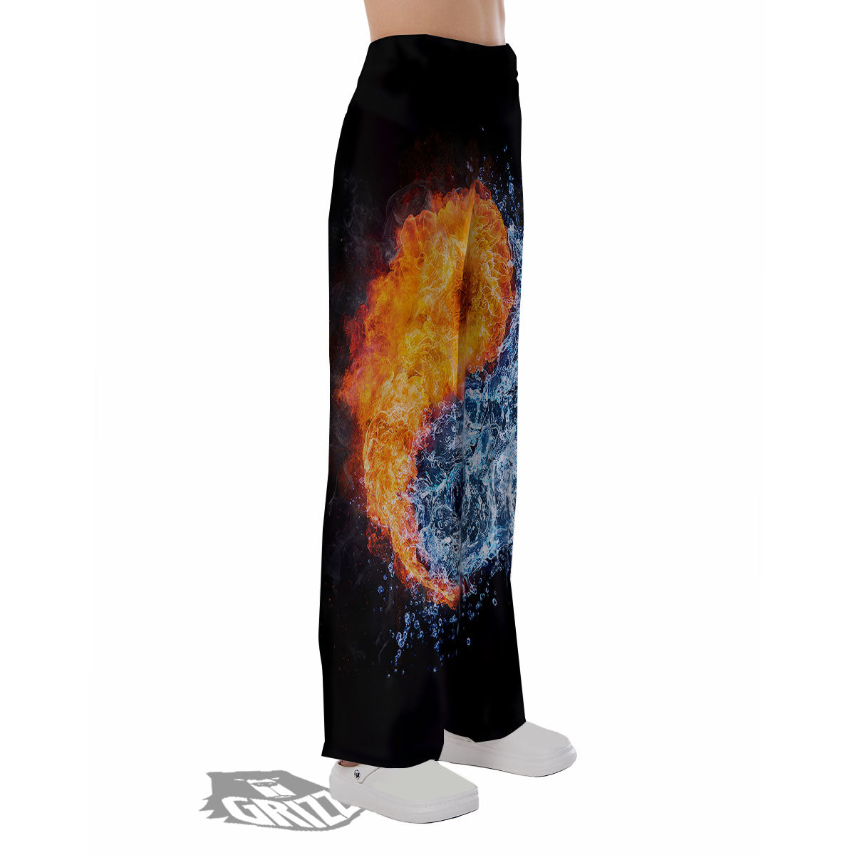 Yin Yang Water And Fire Print Pajama Pants-grizzshop