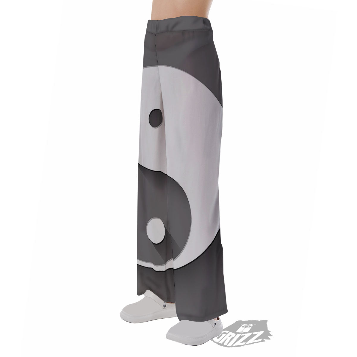 Yin Yang White And Sliver Print Pajama Pants-grizzshop