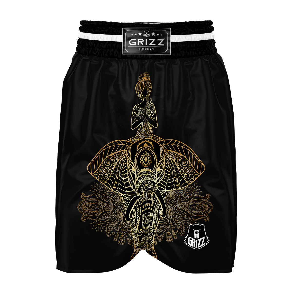Yoga Elephant Mandala Boxing Shorts-grizzshop