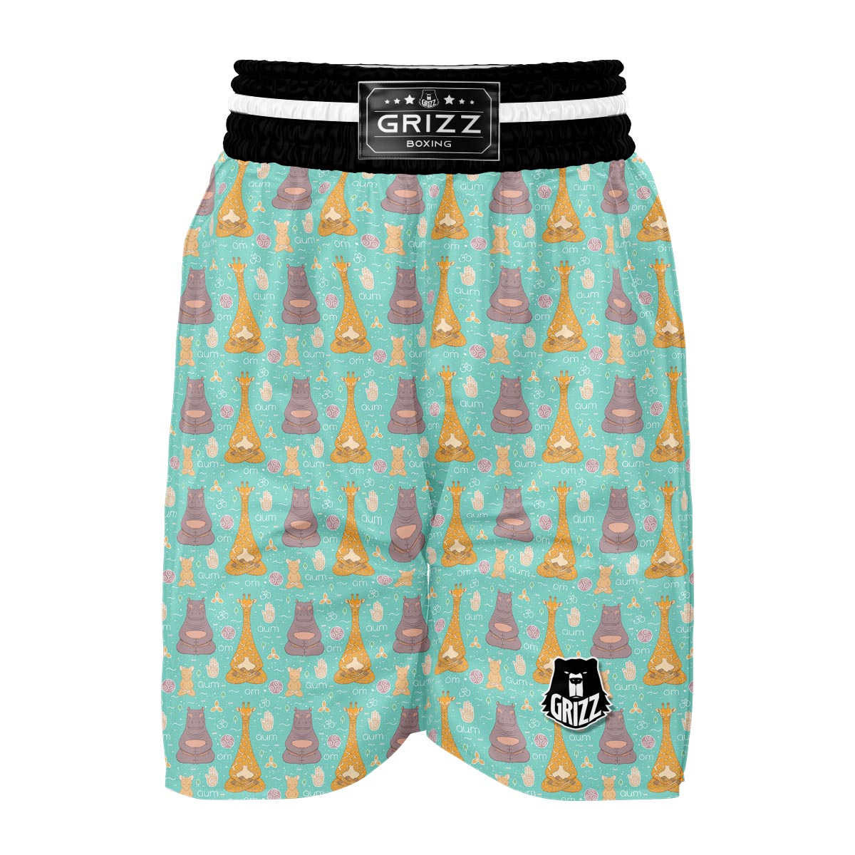Yoga Meditation Pattern Print Boxing Shorts-grizzshop