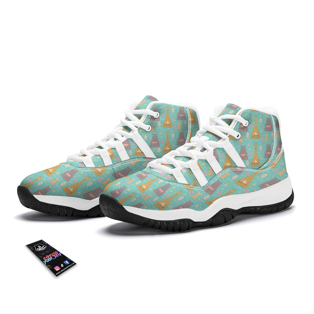 Yoga Meditation Pattern Print White Bball Shoes-grizzshop