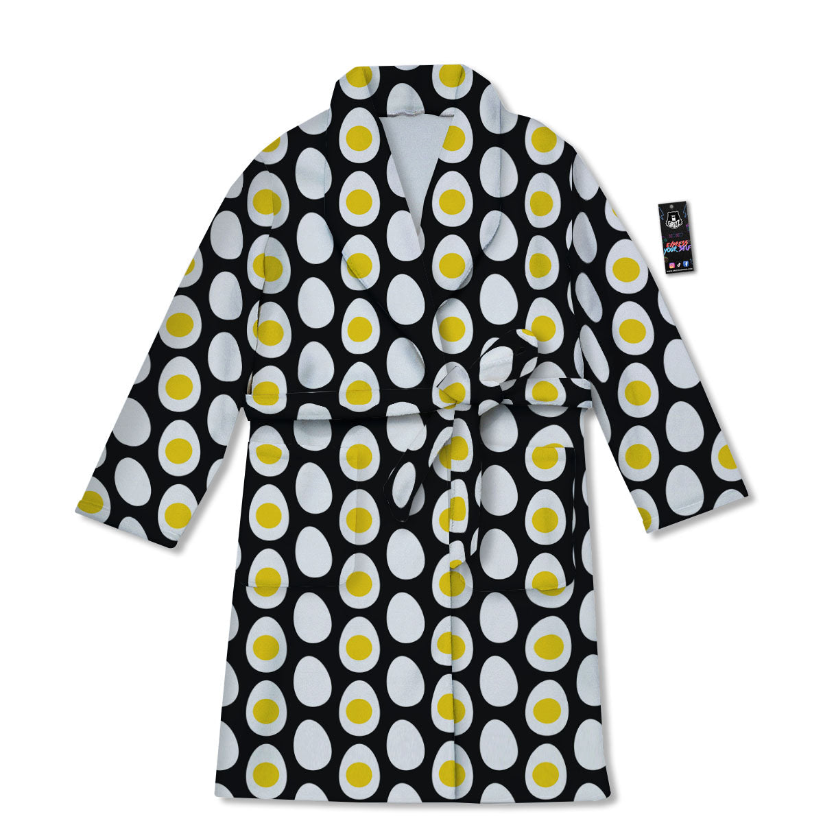 Yolk Egg Print Pattern Bathrobe-grizzshop
