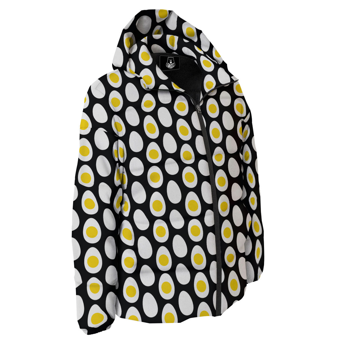 Yolk Egg Print Pattern Down Jacket-grizzshop