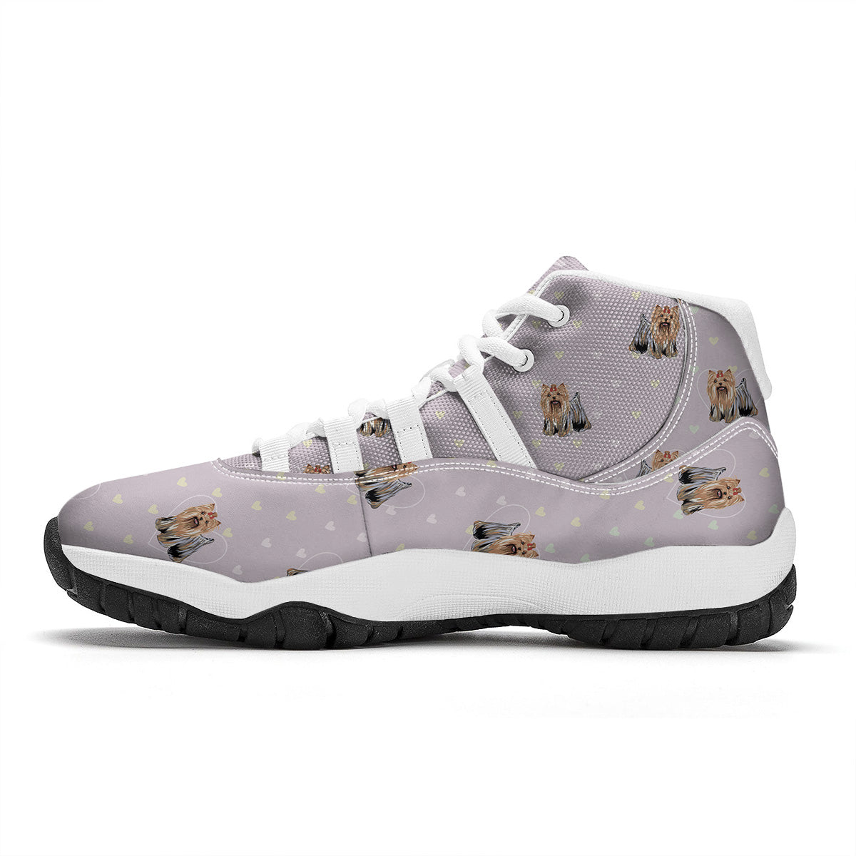 Yorkshire Terrier Dog Puppy Pattern Print White Bball Shoes-grizzshop