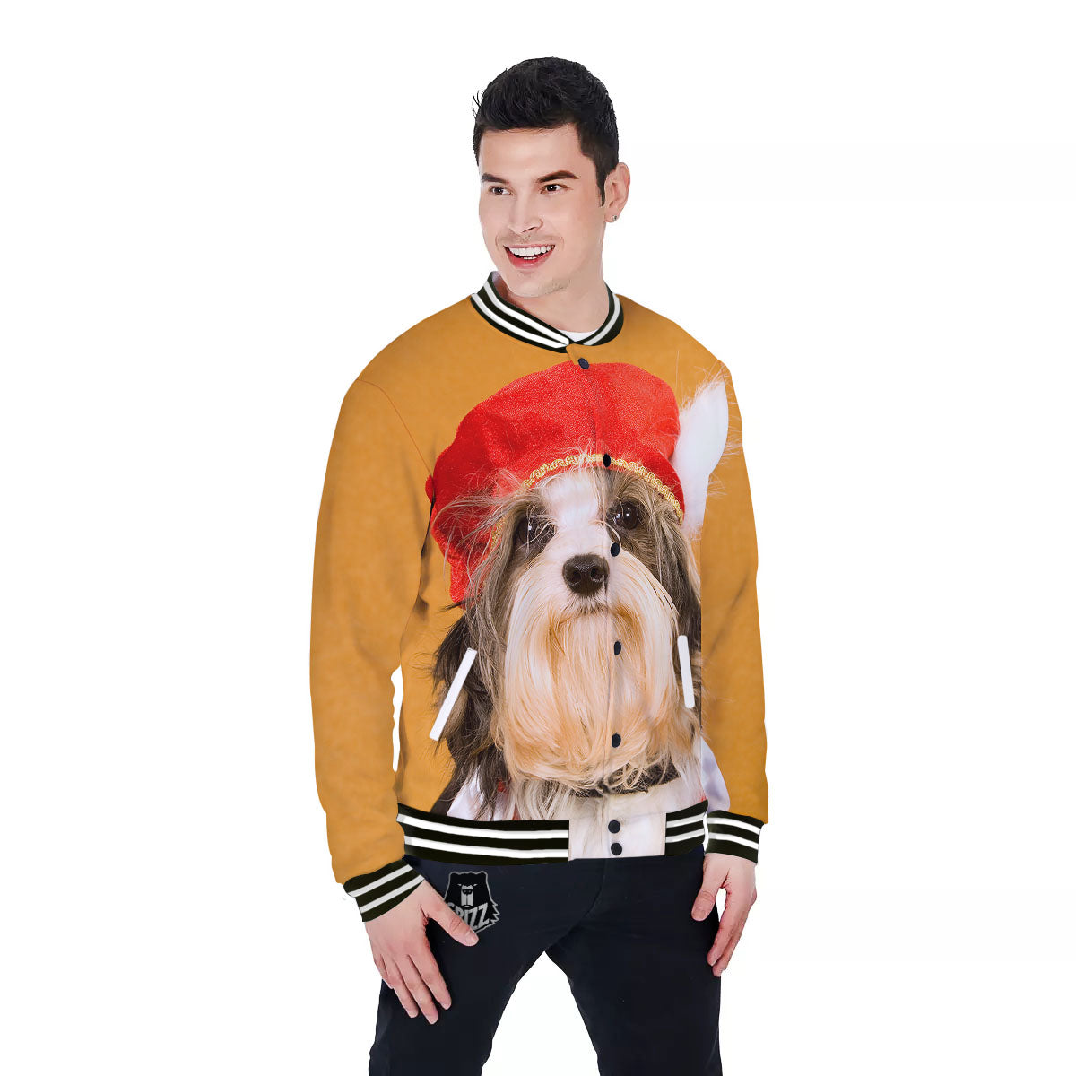 Yorkshire Terrier Red Cap Print Baseball Jacket-grizzshop