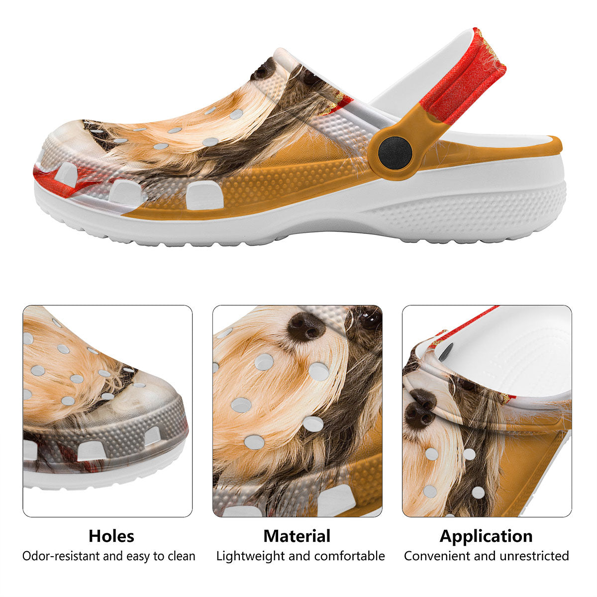 Yorkshire Terrier Red Cap Print Clog-grizzshop