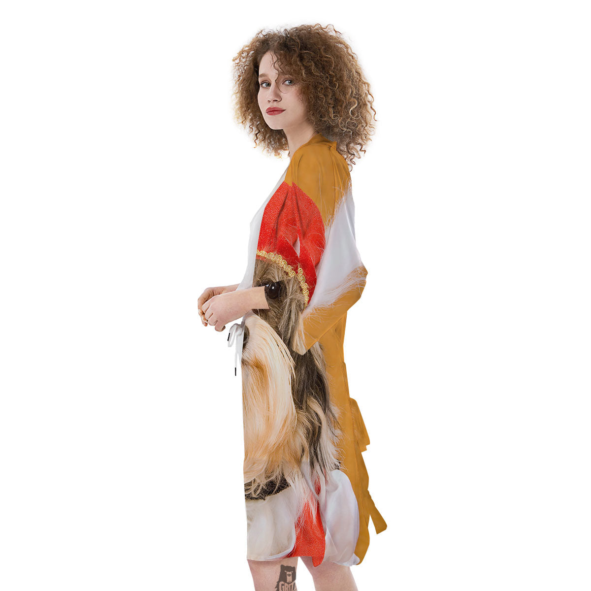 Yorkshire Terrier Red Cap Print Kimono-grizzshop