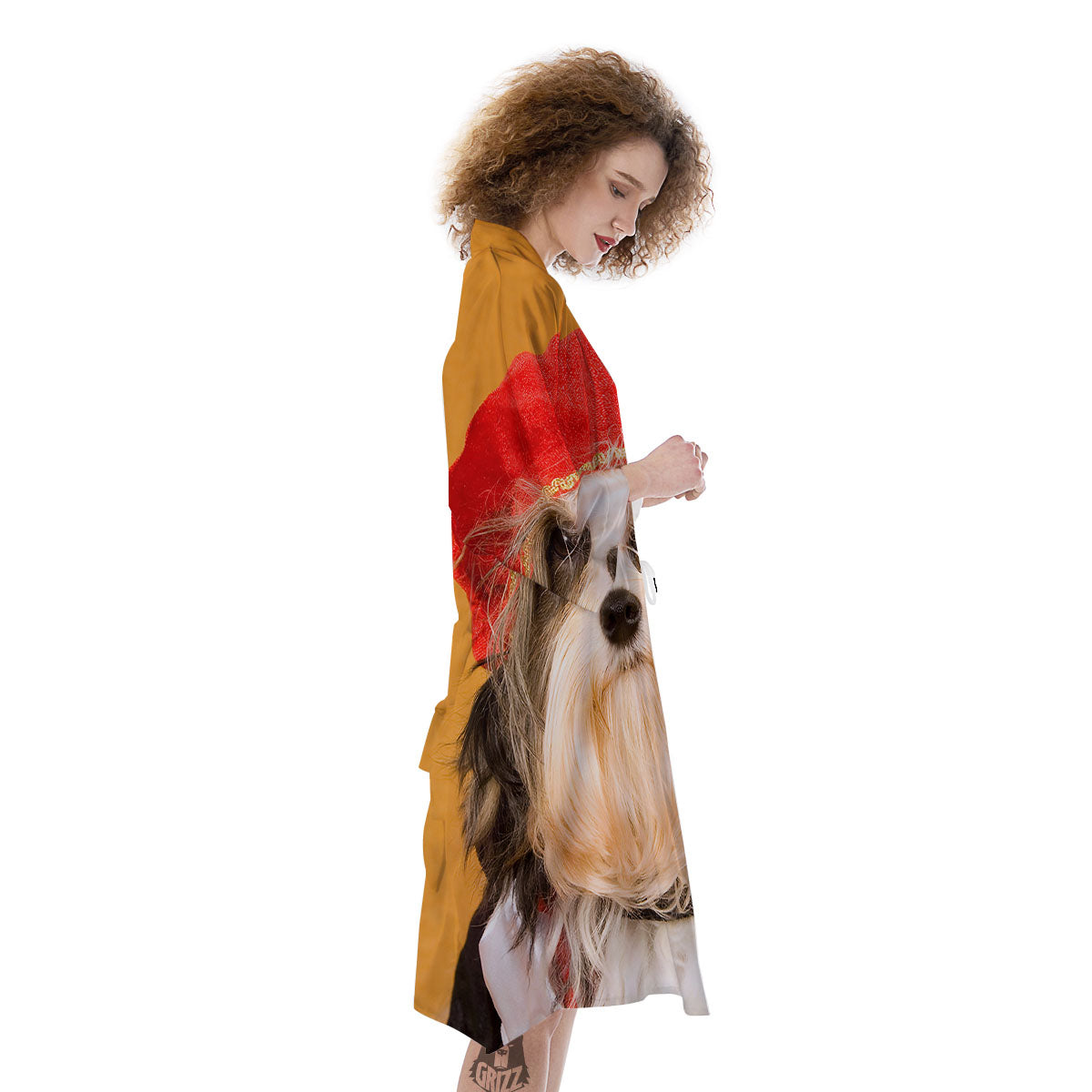 Yorkshire Terrier Red Cap Print Kimono-grizzshop