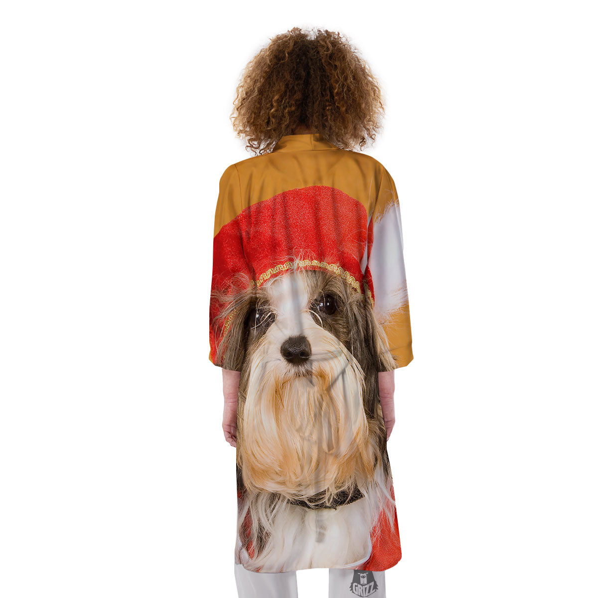 Yorkshire Terrier Red Cap Print Kimono-grizzshop