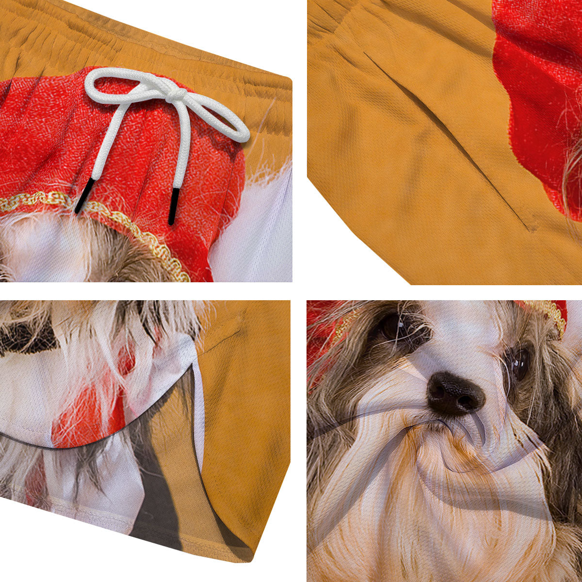 Yorkshire Terrier Red Cap Print Men's Running Shorts-grizzshop