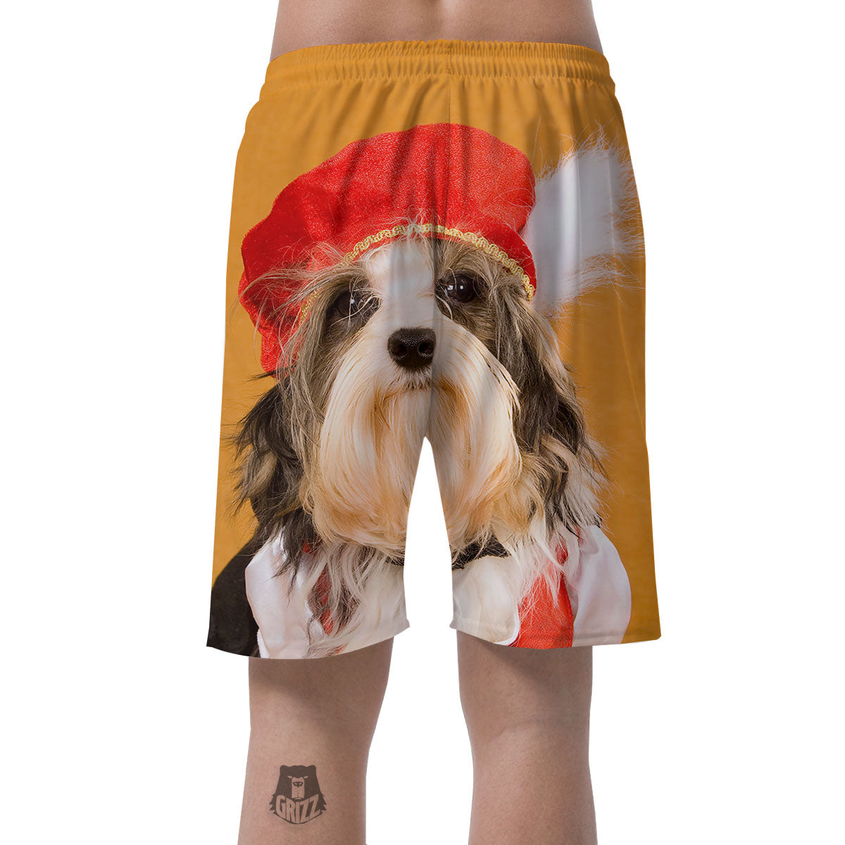 Yorkshire Terrier Red Cap Print Men's Shorts-grizzshop