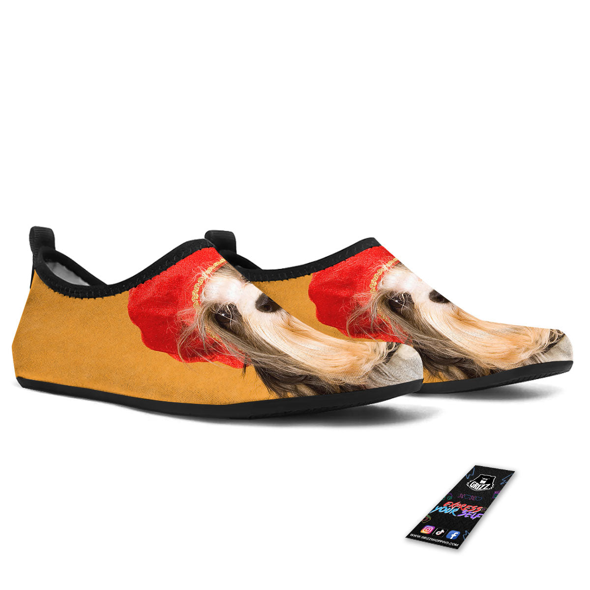 Yorkshire Terrier Red Cap Print Water Shoes-grizzshop