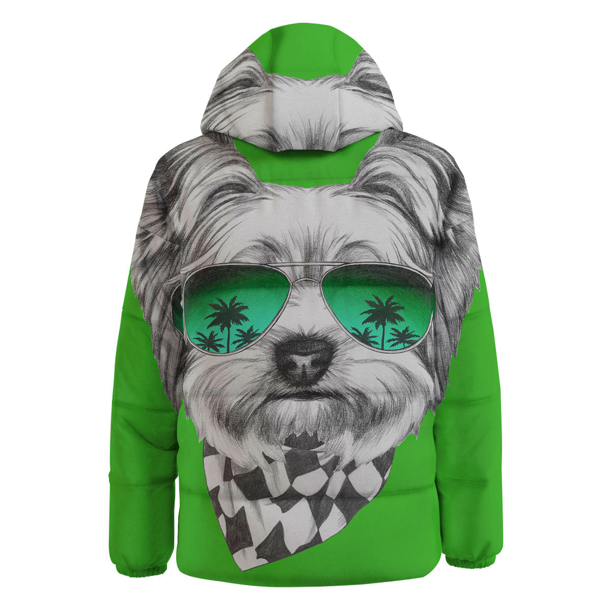 Yorkshire Terrier Sunglasses Print Down Jacket-grizzshop
