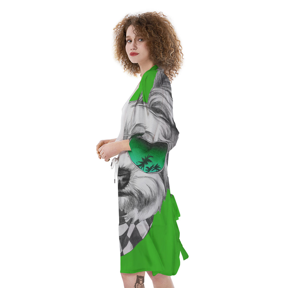 Yorkshire Terrier Sunglasses Print Kimono-grizzshop