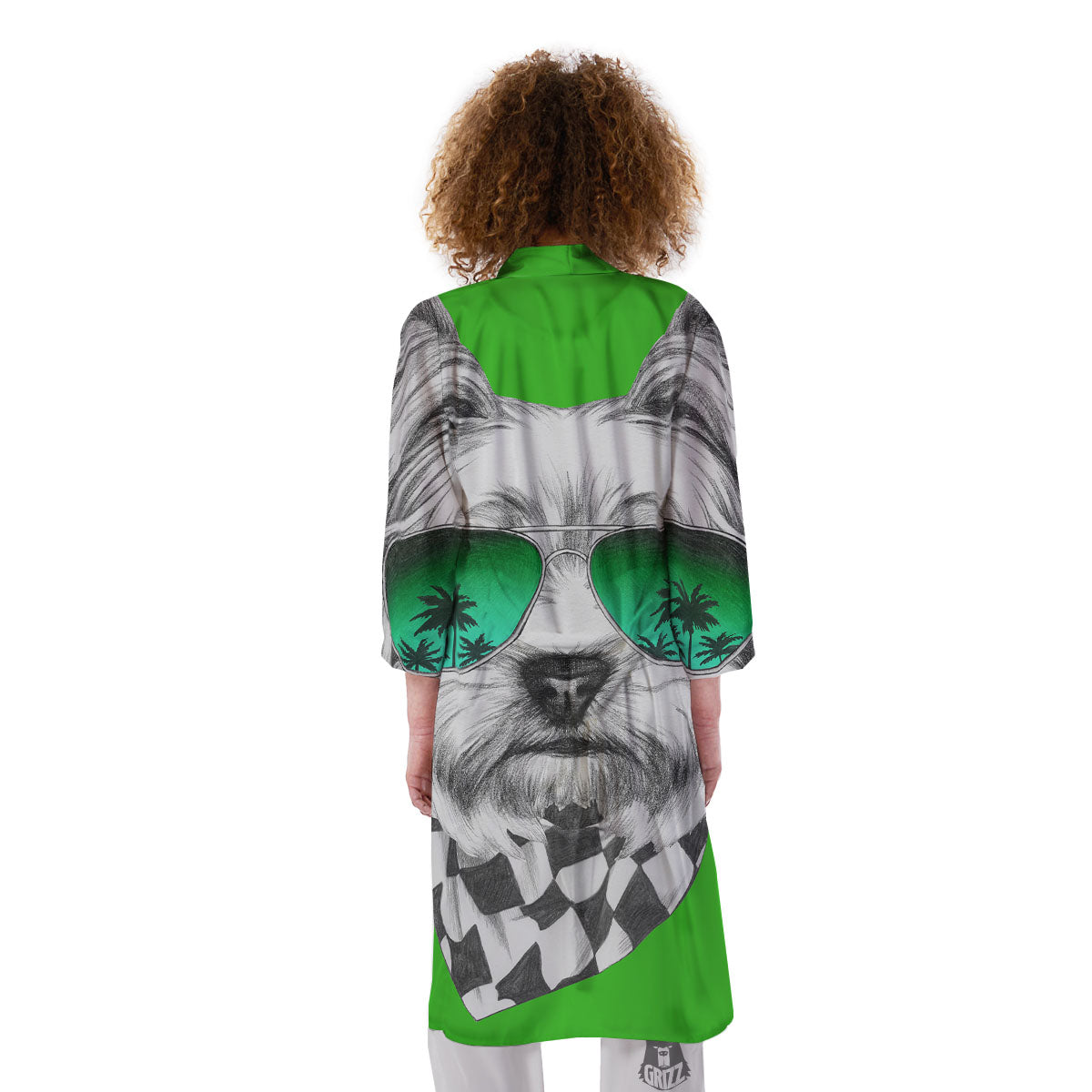 Yorkshire Terrier Sunglasses Print Kimono-grizzshop