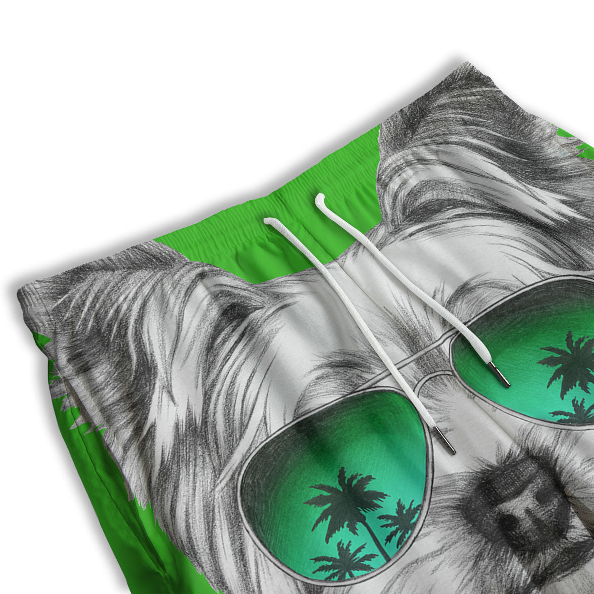 Yorkshire Terrier Sunglasses Print Men's Athletic Shorts