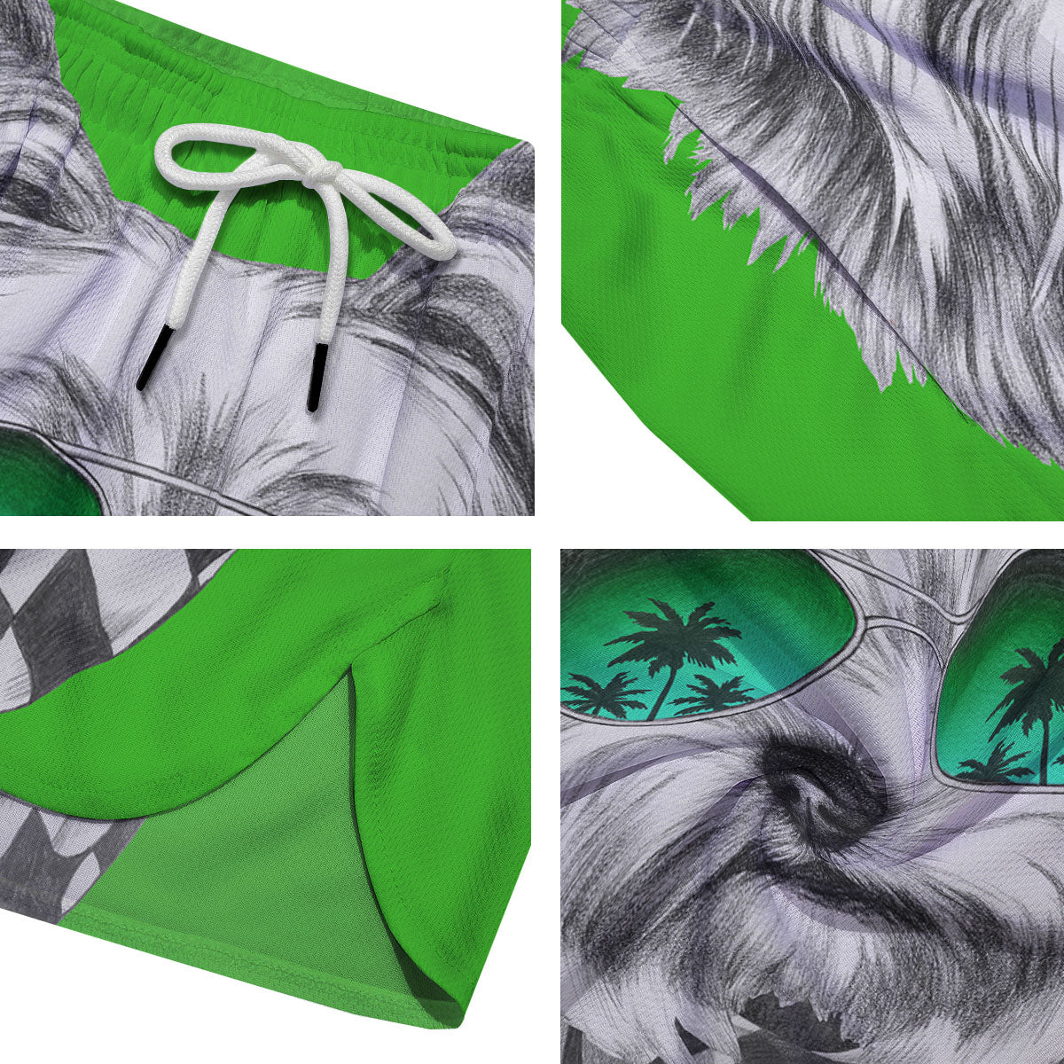 Yorkshire Terrier Sunglasses Print Men's Running Shorts-grizzshop