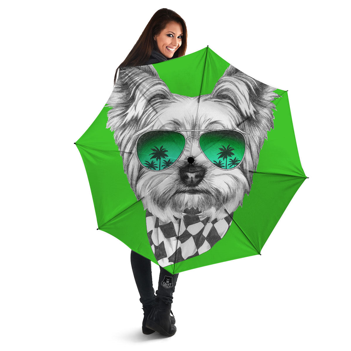 Yorkshire Terrier Sunglasses Print Umbrella-grizzshop