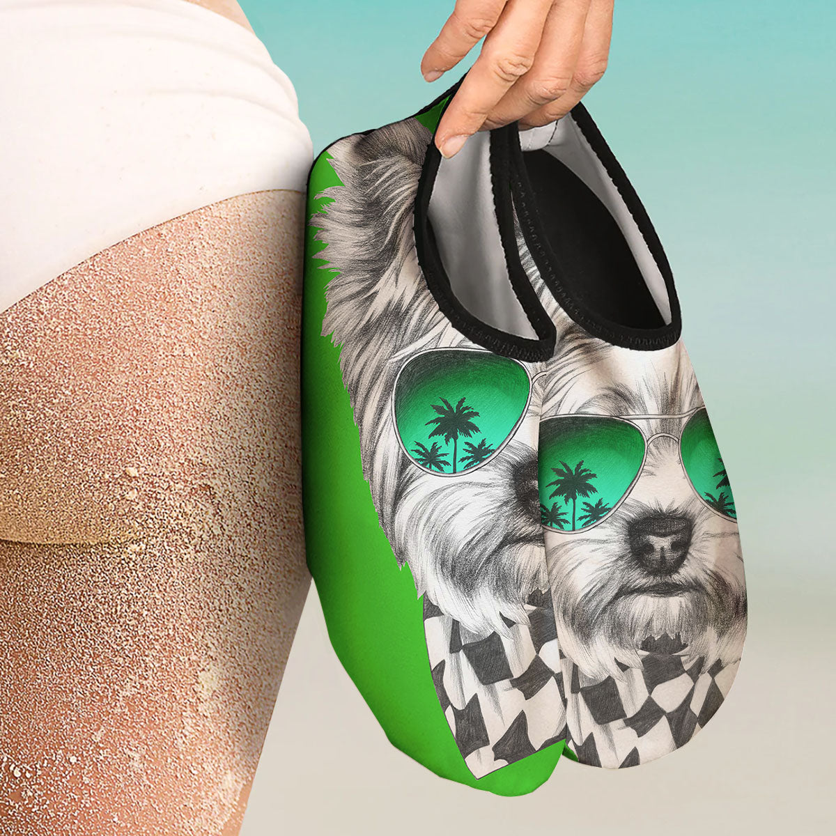 Yorkshire Terrier Sunglasses Print Water Shoes-grizzshop