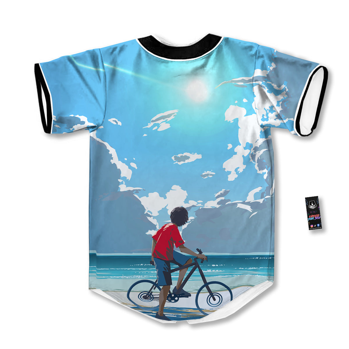 Young Man Looking At The Meteor Print Baseball Jersey-grizzshop