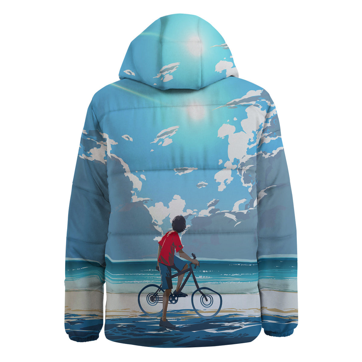 Young Man Looking At The Meteor Print Down Jacket-grizzshop