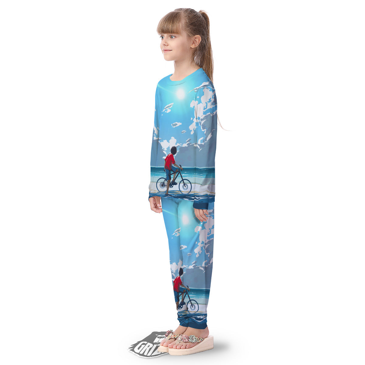 Young Man Looking At The Meteor Print Kid's Pajamas-grizzshop