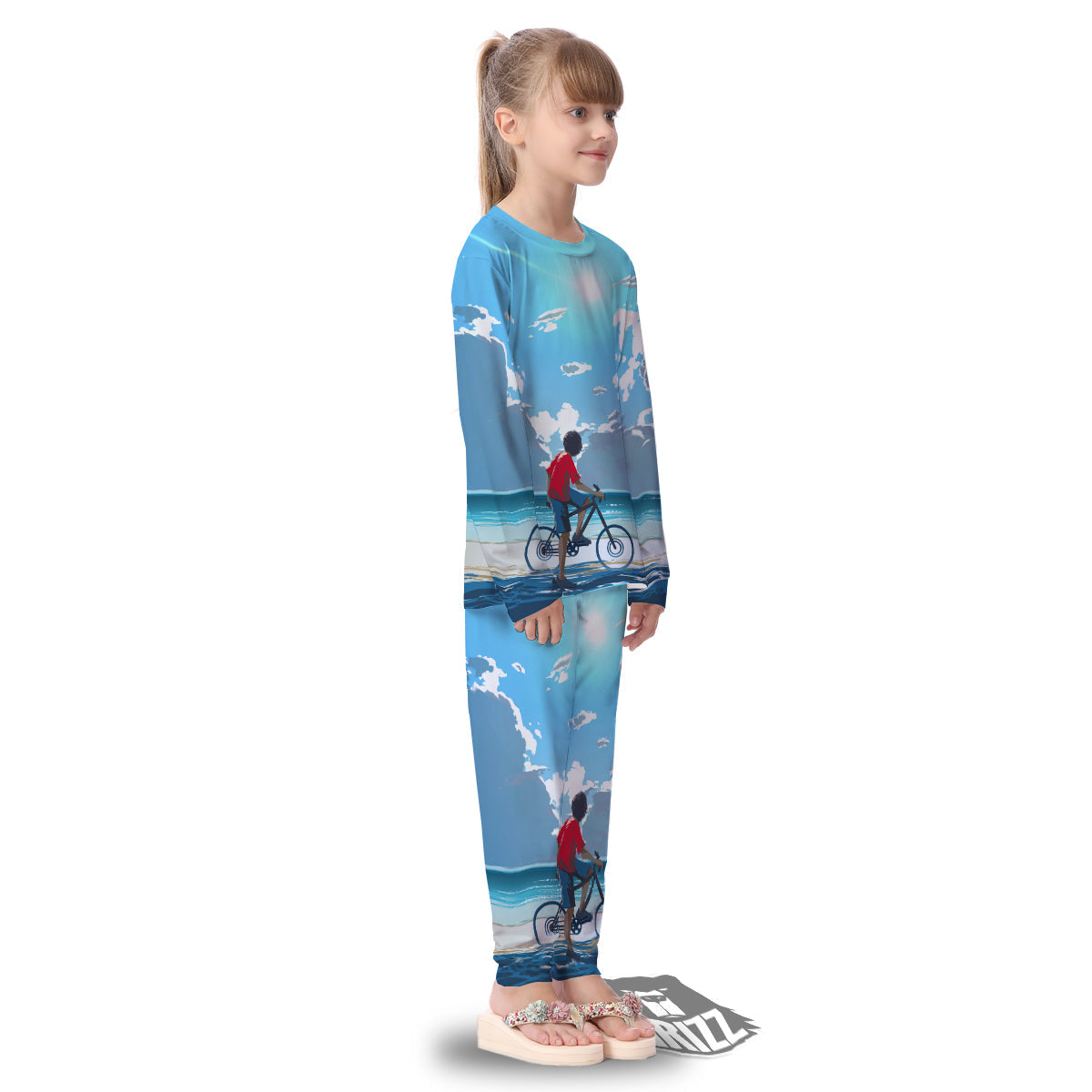 Young Man Looking At The Meteor Print Kid's Pajamas-grizzshop