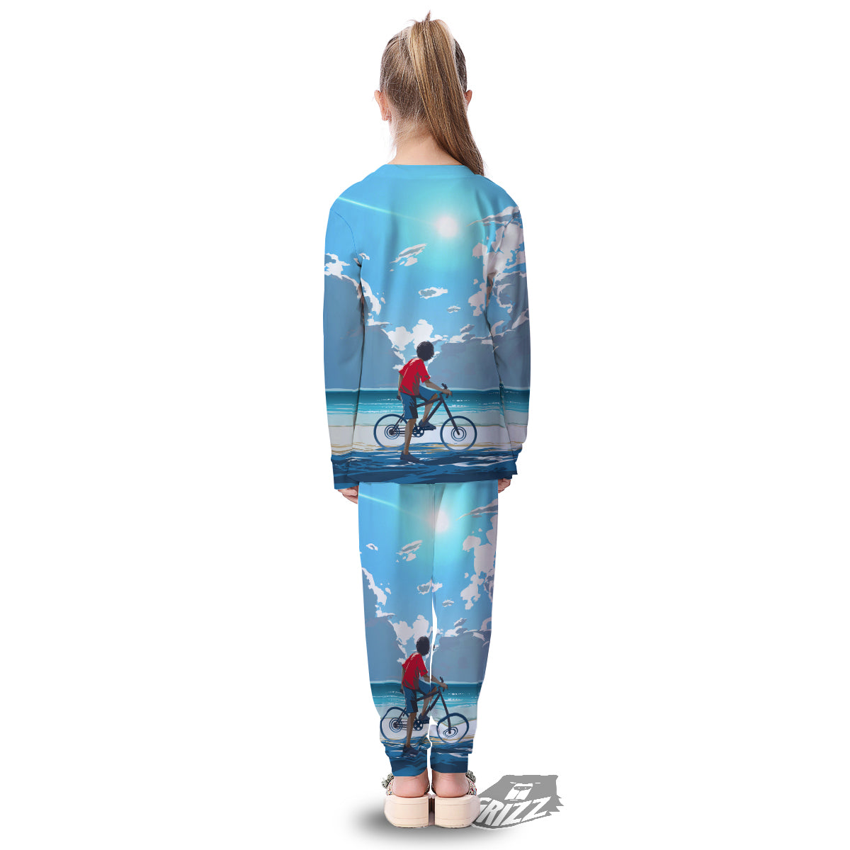 Young Man Looking At The Meteor Print Kid's Pajamas-grizzshop