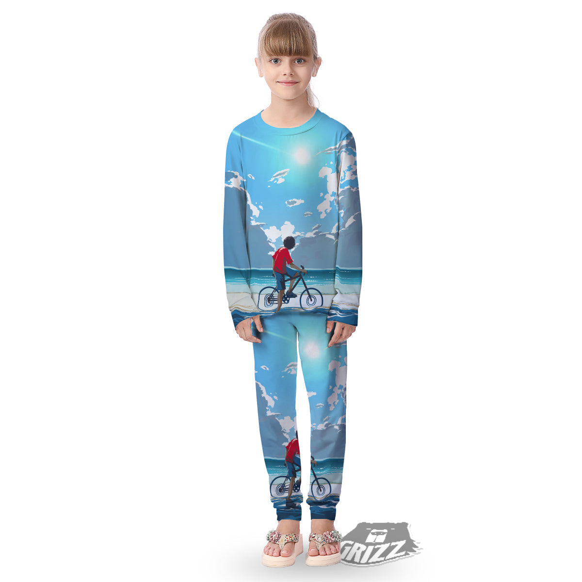 Young Man Looking At The Meteor Print Kid's Pajamas-grizzshop