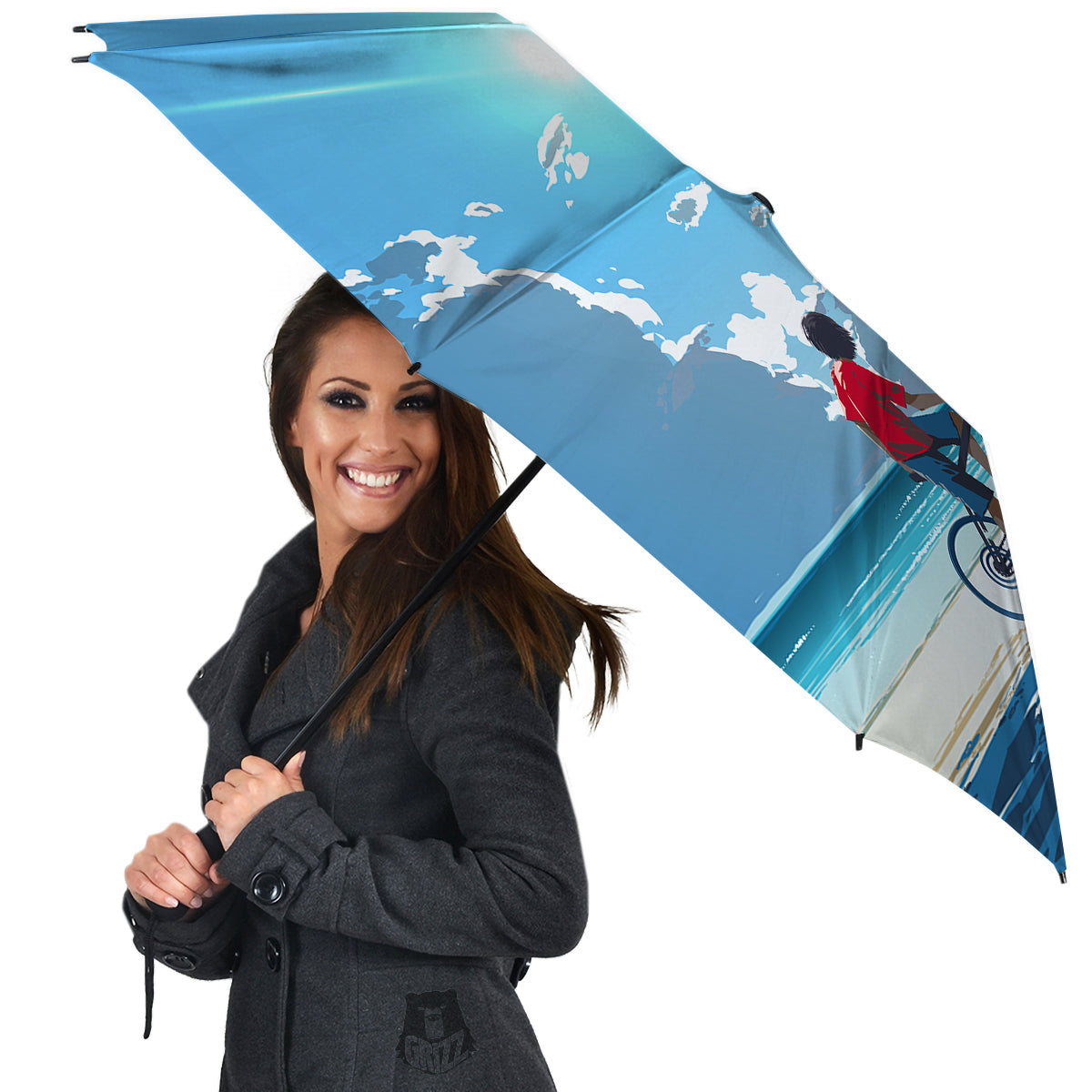 Young Man Looking At The Meteor Print Umbrella-grizzshop
