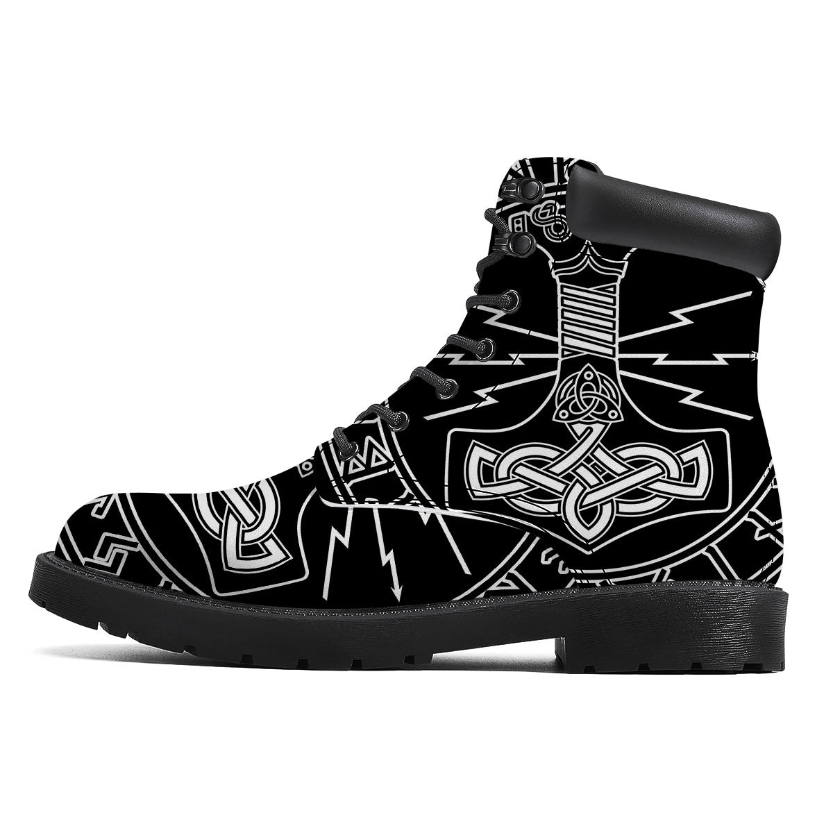 Younger Futhark And Mjolnir Print Boots-grizzshop