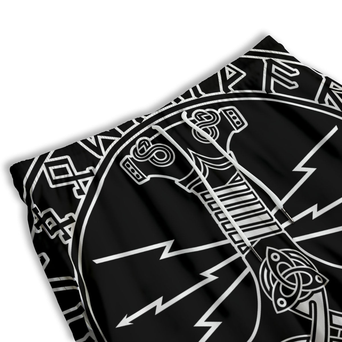 Younger Futhark And Mjolnir Print Men's Athletic Shorts