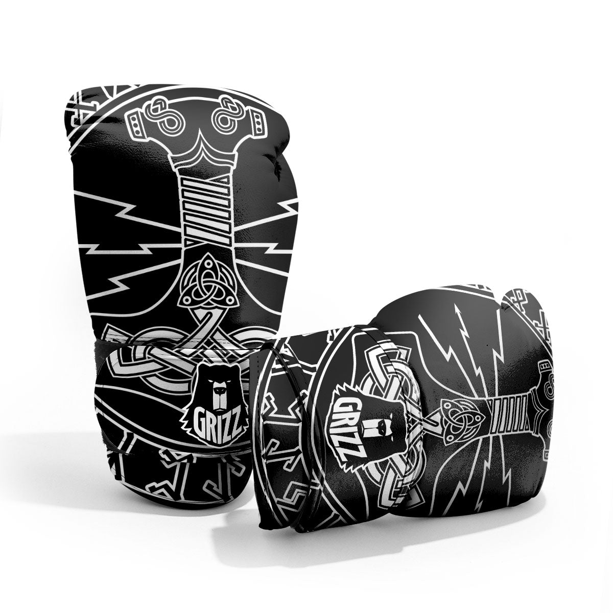 Younger Futhark And Mjolnir Print Pro Boxing Glove