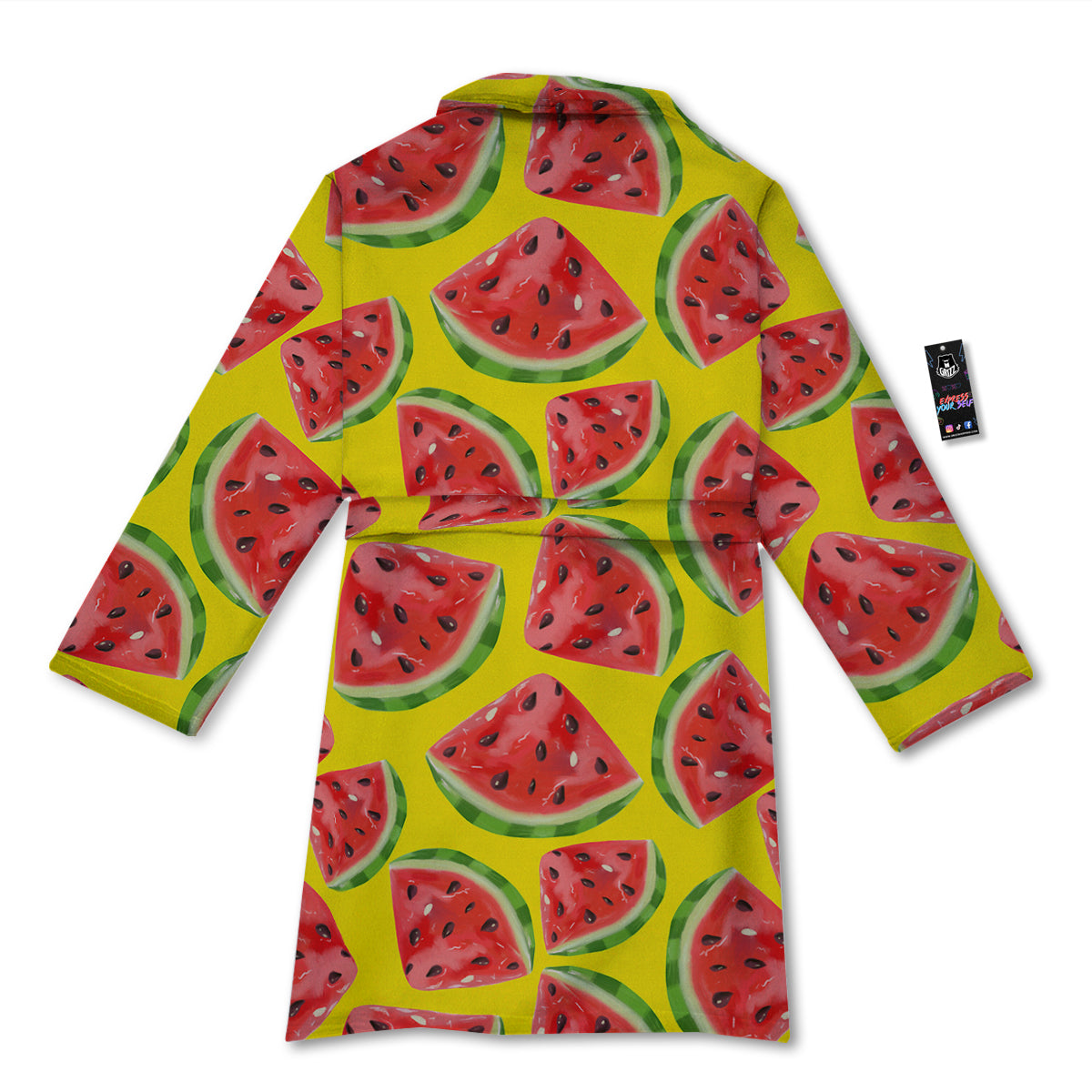 Yummy Watermelon Pieces Print Pattern Bathrobe-grizzshop
