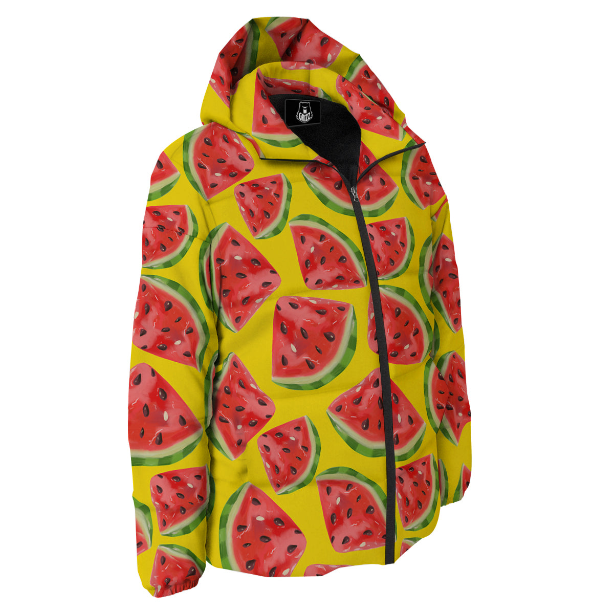 Yummy Watermelon Pieces Print Pattern Down Jacket-grizzshop
