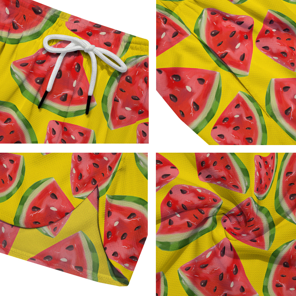 Yummy Watermelon Pieces Print Pattern Men's Running Shorts-grizzshop
