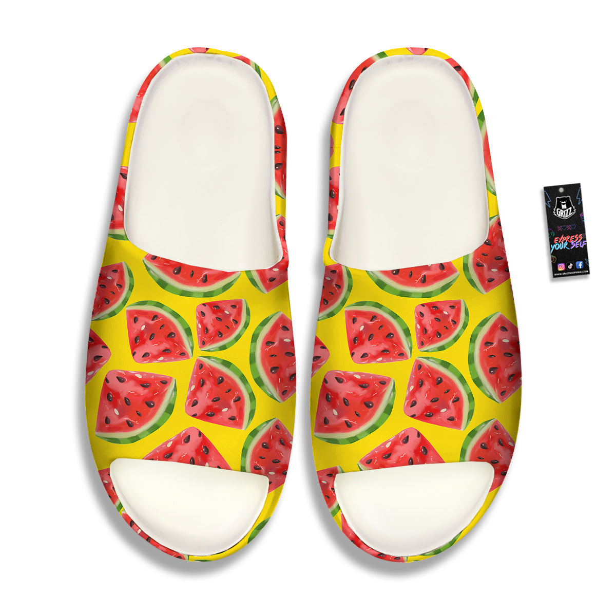 Yummy Watermelon Pieces Print Pattern Sandals-grizzshop