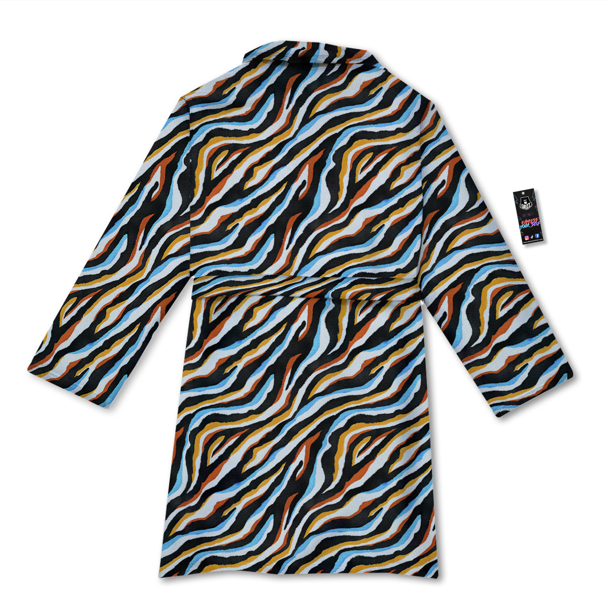 Zebra Abstract Print Pattern Bathrobe-grizzshop