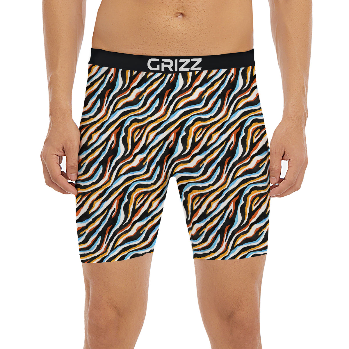 Zebra Abstract Print Pattern Boxer Briefs-grizzshop