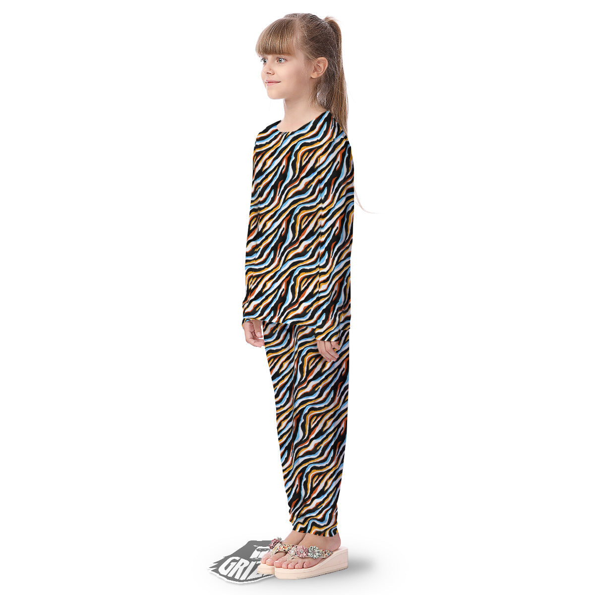 Zebra Abstract Print Pattern Kid's Pajamas-grizzshop