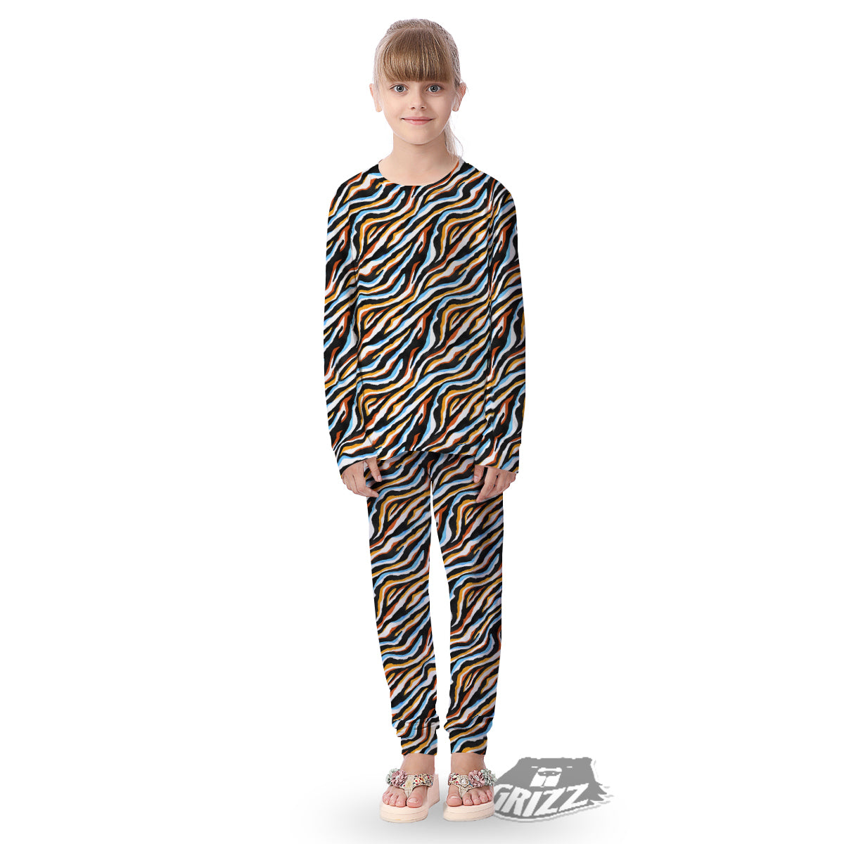 Zebra Abstract Print Pattern Kid's Pajamas-grizzshop