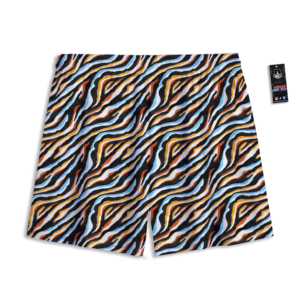 Zebra Abstract Print Pattern Mesh Shorts-grizzshop