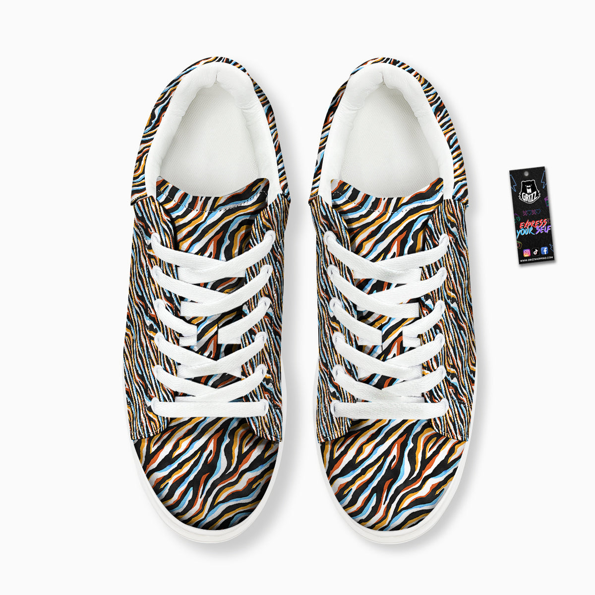 Zebra Abstract Print Pattern Platform Shoes-grizzshop