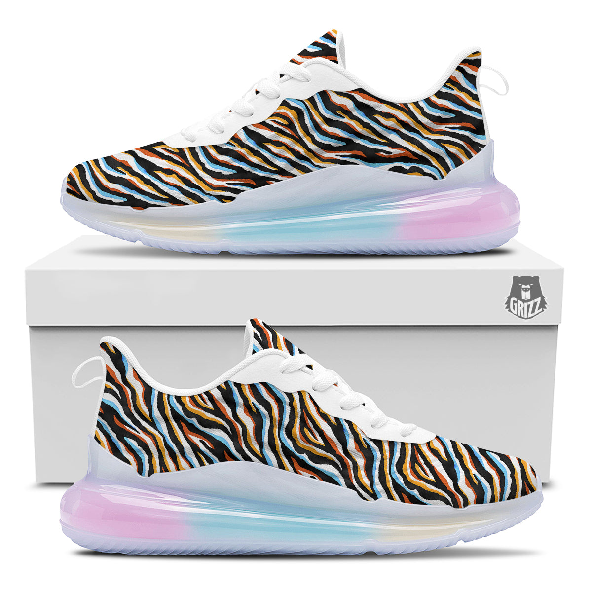 Zebra Abstract Print Pattern Running Sneakers-grizzshop