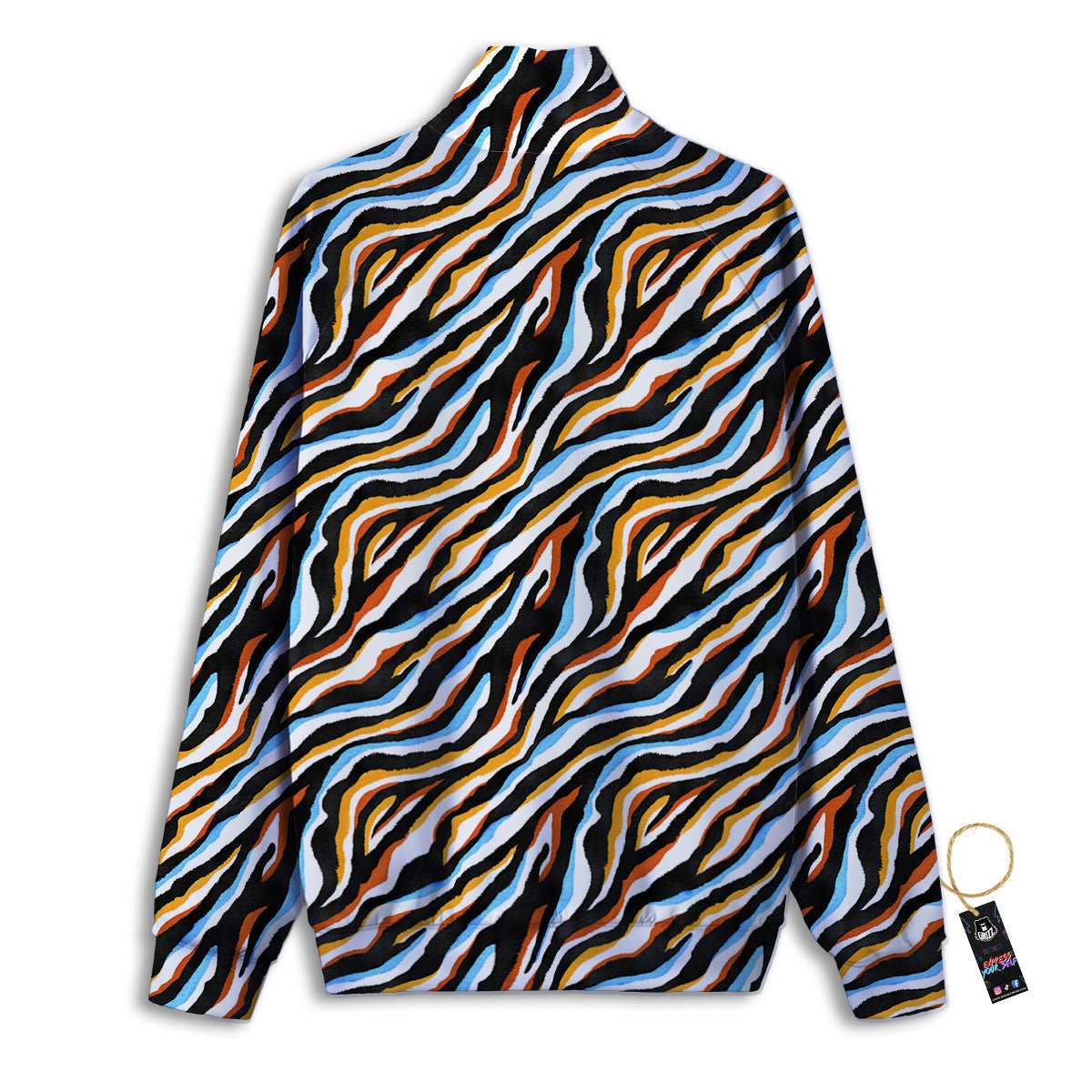 Zebra Abstract Print Pattern Track Jacket-grizzshop