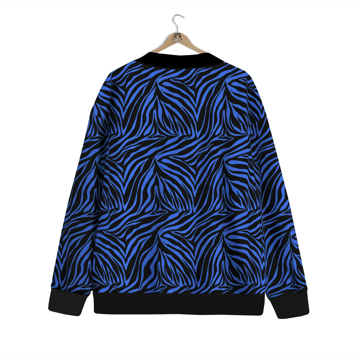 Zebra Black Blue Print Pattern Cardigan-grizzshop
