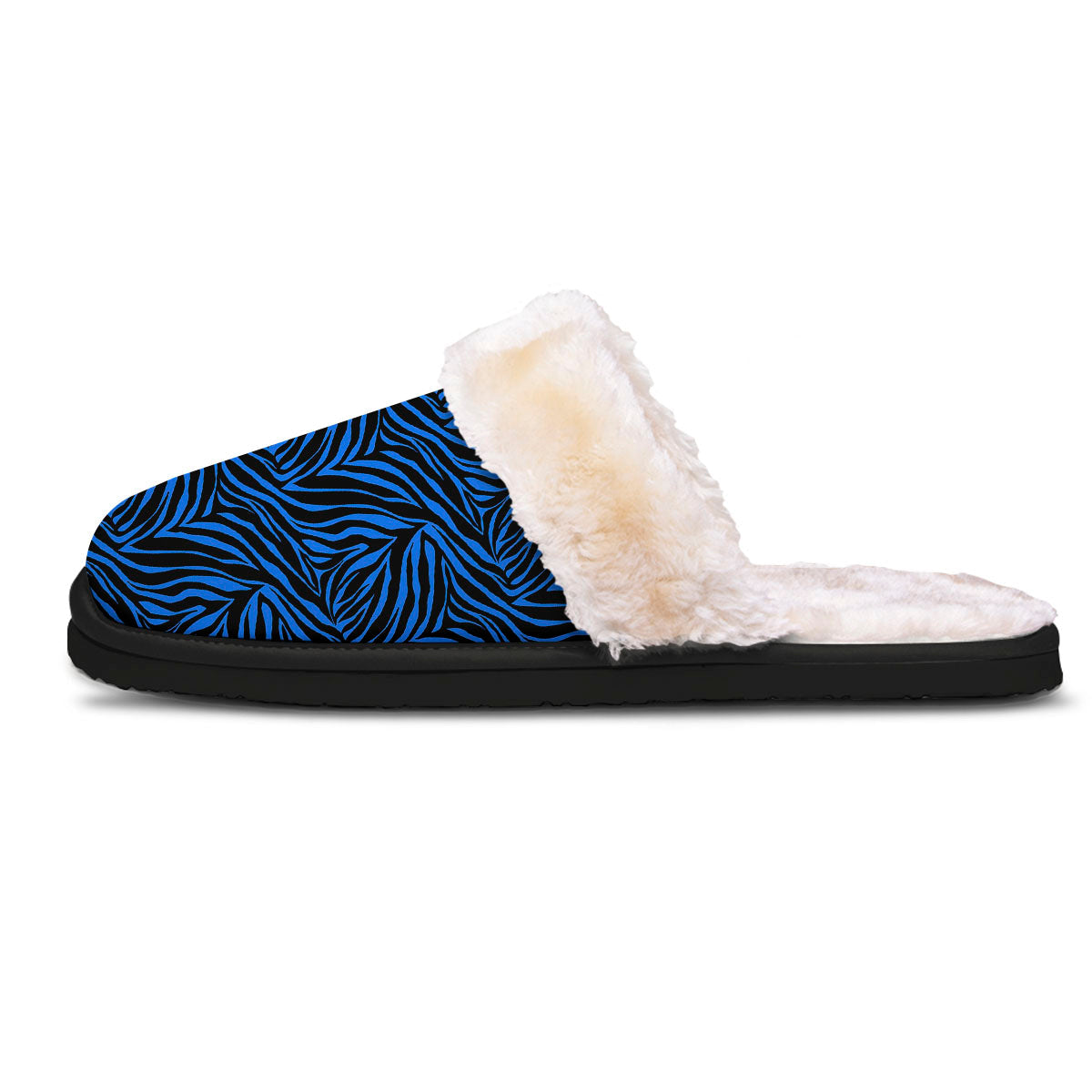 Zebra Black Blue Print Pattern Slippers-grizzshop