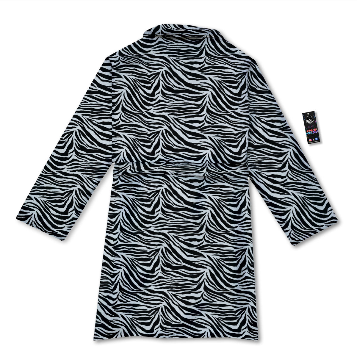 Zebra Black White Print Pattern Bathrobe-grizzshop