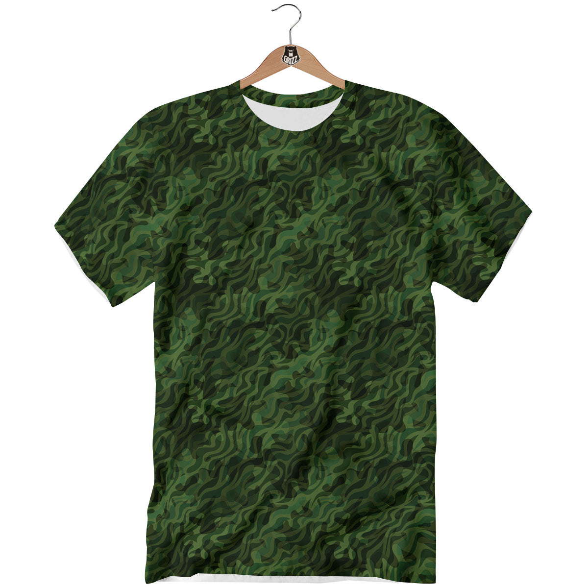 Zebra Camo Green Print Pattern T-Shirt-grizzshop