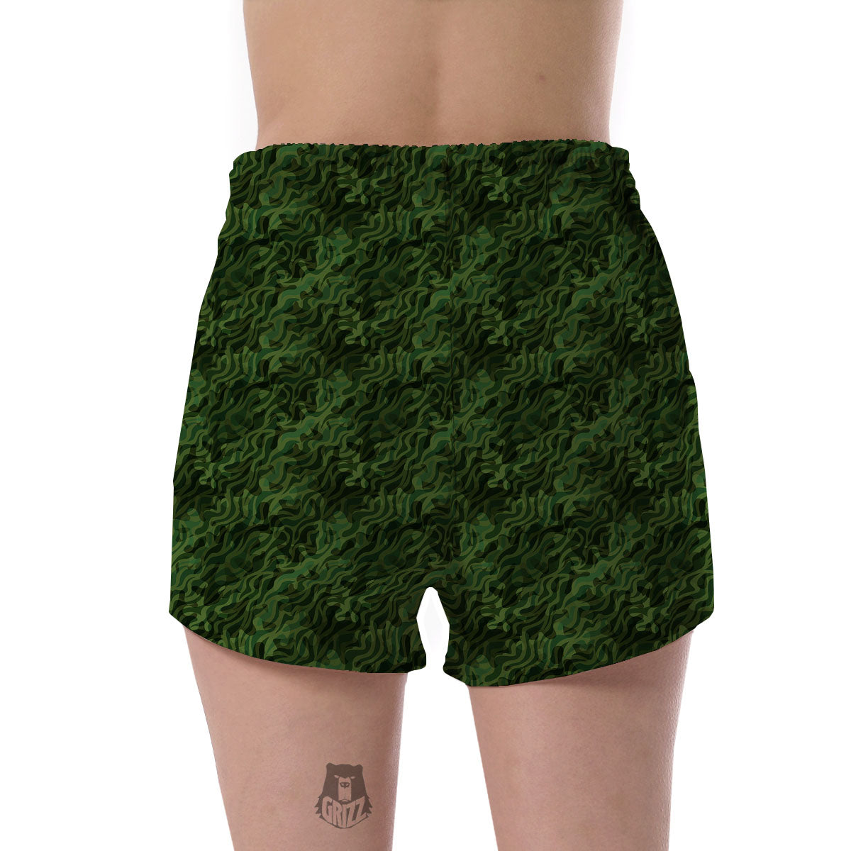 Zebra Camo Green Print Pattern Women's Shorts-grizzshop